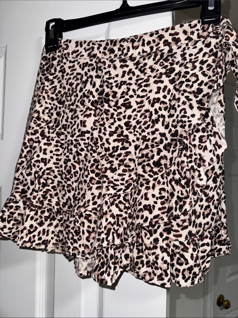 Source Unknown Beige and Brown Leopard Print Mini Skort